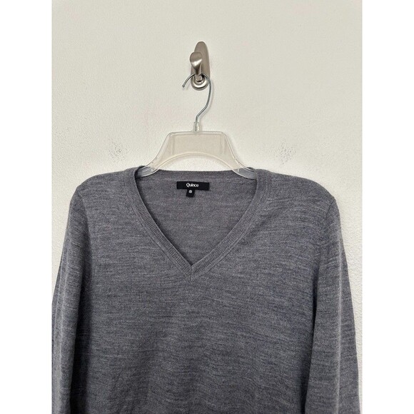 Quince Women’s Gray 100% Merino Wool V-Neck Sweater Size Small Style SEAPL01 - Picture 3 of 7